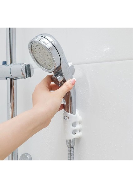 Gri Hareketli Silikon Duş Başlığı Tutucu Dayanıklı Duş El Duvara Montaj Vantuz Duş Braketi Banyo Malzemeleri (Yurt Dışından)
