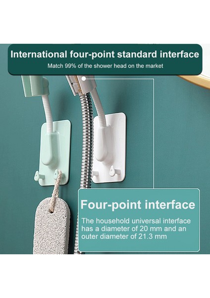 Beyaz 360° Duş Başlığı Tutucu Ayarlanabilir Kendinden Yapışkanlı Duş Başlığı Braketi Duvara Montaj 2 Kanca Standı Spa Banyo Evrensel Abs 1 Adet (Yurt Dışından) fırsatları