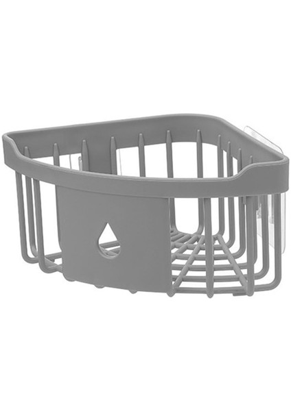 Gri Banyo Rafı Köşe Alanı Alüminyum Banyo Üçgen Sepet Duş Odası Depolama Rafı Duvara Monte Beyaz/pembe/yeşil/gri (Yurt Dışından)