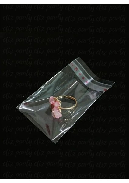 6X25CM Şeffaf Bantlı Yapışkanlı Opp Parlak Jelatin Poşet Bijuteri Aksesuar Paketleme Poşeti 100 Ad