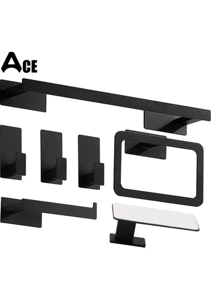 Gümüş Kanca 50 Banyo Aksesuarları Seti Mat Siyah Duvar Raf Tuvalet Rulo Kağıt Tutucu Bornoz Kanca Askı Havlu Ray Bar Raf Halka Banyo Donanım (Yurt Dışından) fiyatları