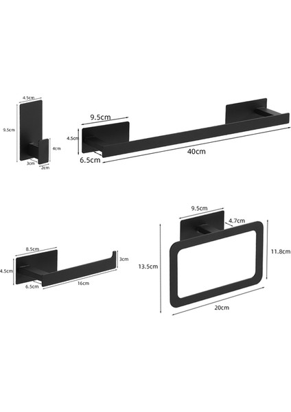 Gümüş Kanca 50 Banyo Aksesuarları Seti Mat Siyah Duvar Raf Tuvalet Rulo Kağıt Tutucu Bornoz Kanca Askı Havlu Ray Bar Raf Halka Banyo Donanım (Yurt Dışından) modelleri