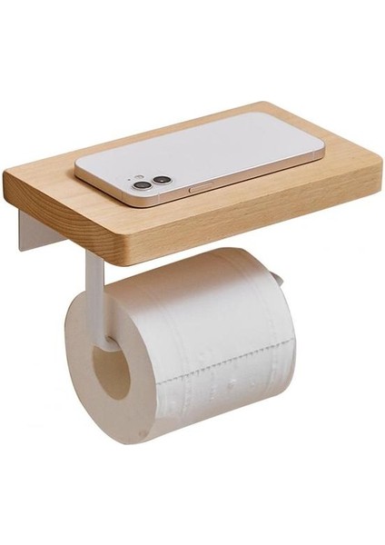 H Beyaz Doku Rafı Ahşap Dekoratif Ev Yıkama Odası Tuvalet Masif Ahşap Doku Depolama Rafı Banyo Rafı Günlük Yaşam Için (Yurt Dışından)