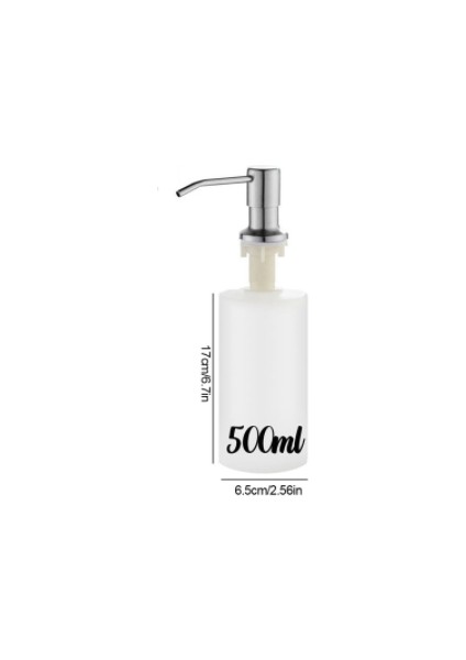 Gümüş 500 ml Mutfak Lavabo Sıvı Sabunluk Pompaları Paslanmaz Çelik Banyo Losyon Deterjan Dahili Sabunluk Uzatma Tüpü Acce (Yurt Dışından)