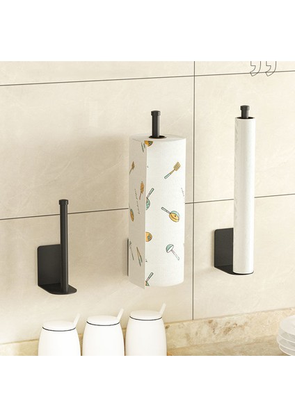 Siyah 32.5 cm Mutfak Rulo Kağıt Aksesuarı Paslanmaz Çelik Banyo Doku Tuvalet Duvara Monte Kağıt Tutucu Havlu Aksesuarları Tutucular (Yurt Dışından)
