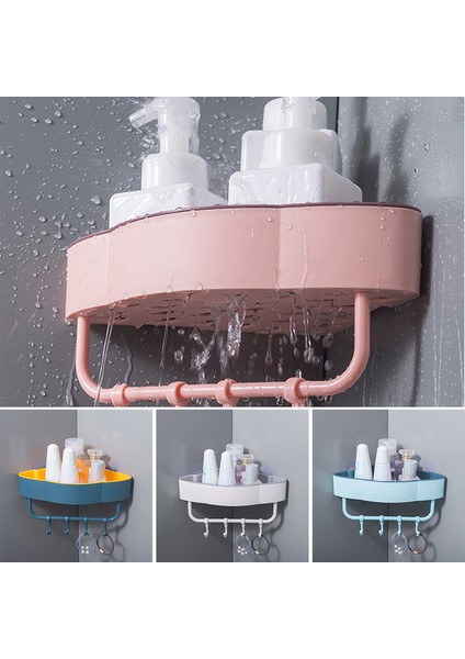 Pembe Yumruk Duvar Köşe Banyo Rafları Raf Kanca Banyo Aksesuarları Şampuan Duş Raf Tutucu (Yurt Dışından) modelleri