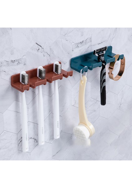 Kırmızı Diş Fırçası Duvara Monte Tutucu Yapışkanlı Lif Kabağı Organizatör Askılı Kancalar Banyo Depolama Rafları Yüksek Kalite (Yurt Dışından) fırsatları