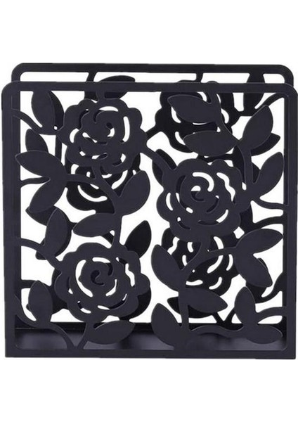 Siyah Şık Masa Peçetelik Kaymaz Doku Dispenseri Galvanizli Dekor Dik Paslanmaz Çelik Peçetelik Süslemeleri (Yurt Dışından)