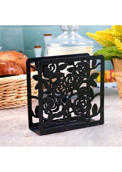 Siyah Şık Masa Peçetelik Kaymaz Doku Dispenseri Galvanizli Dekor Dik Paslanmaz Çelik Peçetelik Süslemeleri (Yurt Dışından) modelleri