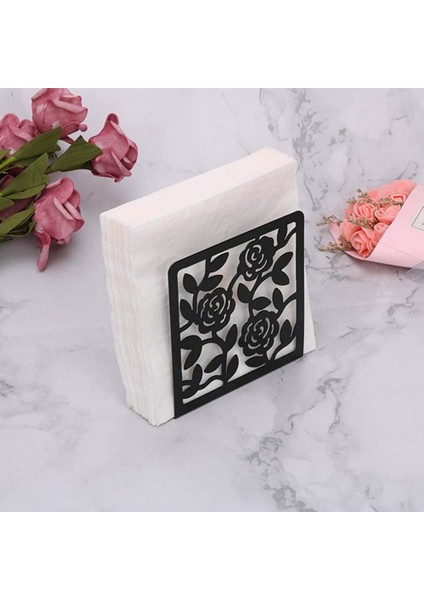 Siyah Şık Masa Peçetelik Kaymaz Doku Dispenseri Galvanizli Dekor Dik Paslanmaz Çelik Peçetelik Süslemeleri (Yurt Dışından) fırsatları