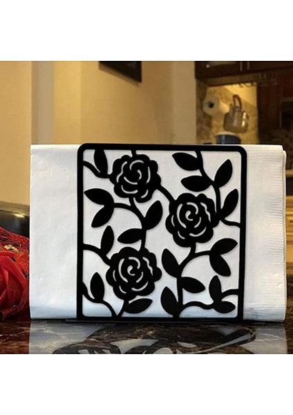 Siyah Şık Masa Peçetelik Kaymaz Doku Dispenseri Galvanizli Dekor Dik Paslanmaz Çelik Peçetelik Süslemeleri (Yurt Dışından) indirimleri