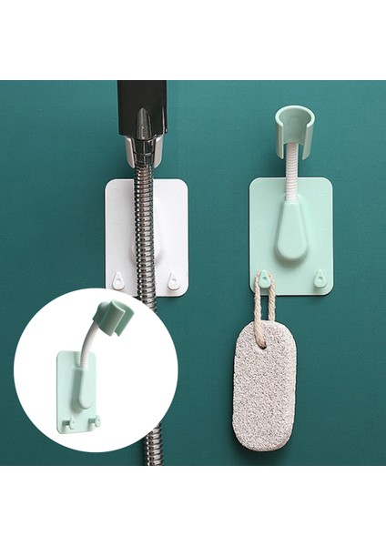 Beyaz Yeni Banyo Duvara Monte Duş Başlığı Tutucu Braketi 2 Kanca Standı Ek Braketi ile Ayarlanabilir Evrensel Parçalar (Yurt Dışından)