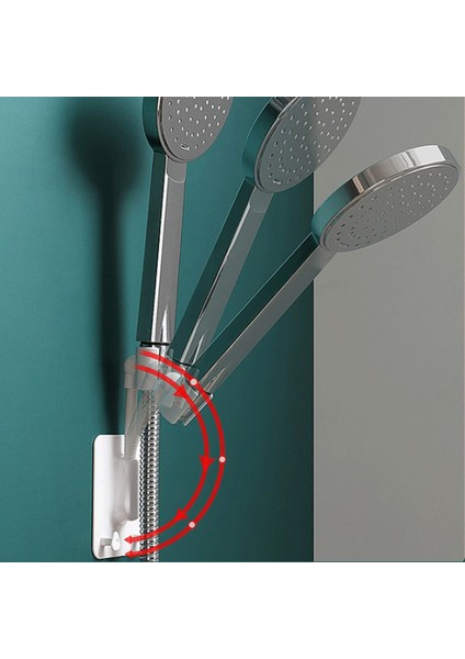 Beyaz Yeni Banyo Duvara Monte Duş Başlığı Tutucu Braketi 2 Kanca Standı Ek Braketi ile Ayarlanabilir Evrensel Parçalar (Yurt Dışından)