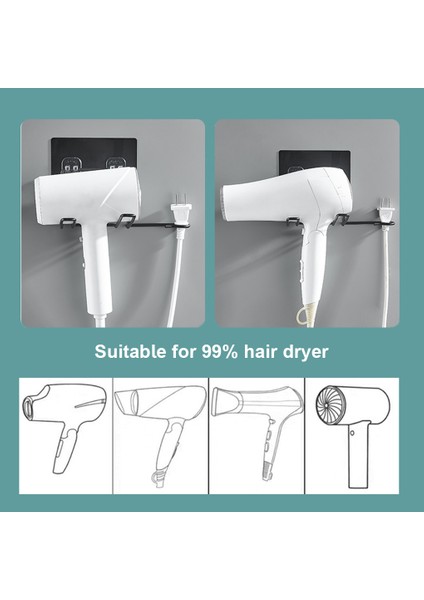 Gümüş Katlanabilir Saç Kurutma Makinesi Raf Duvara Monte Saç Düzleştirici Tutucu Paslanmaz Çelik Banyo Saç Kurutma Makinesi Blower Depolama Rafı (Yurt Dışından)
