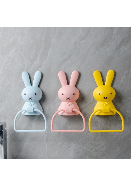 Sarı Tavşan Çocuk Havlu Askısı Iz Bırakmayan Plastik Raf Su Geçirmez Karikatür Asma Rafı Deliksiz Duvara Monte Havlu Askısı (Yurt Dışından) modelleri