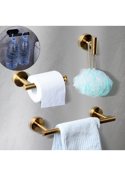 14 Altın Lüks Duvara Monte Tuvalet Havlu Tutucu Yapışkanlı Mutfak Rulo Kağıt Standı Asılı Peçete Rafı Ev Banyo Aksesuarları (Yurt Dışından)