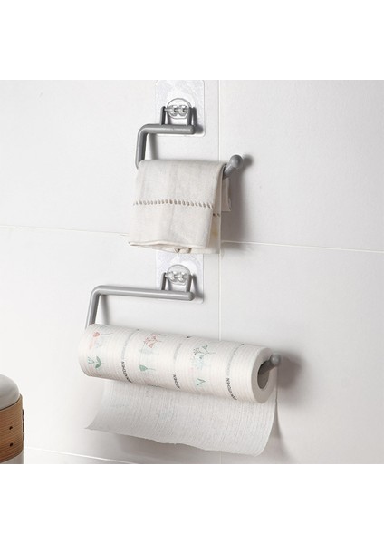 Beyaz Uzun Doku Askısı Kağıt Rulo Tutucu Duvara Monte Havlu Depolama Rafı Mutfak Banyo Depolama Kanca Bar Dolabı Rag Asılı Tutucu (Yurt Dışından)