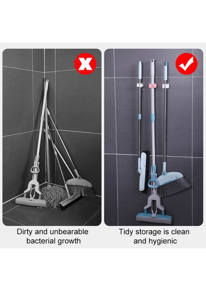 1 Siyah Paspas Tutucu Çok Amaçlı Kancalar Paspas Tutucu Duvara Monte Paspas Organizatör Süpürge Askısı Banyo Su Geçirmez Duvar Kanca Kendinden Yapışkanlı (Yurt Dışından)
