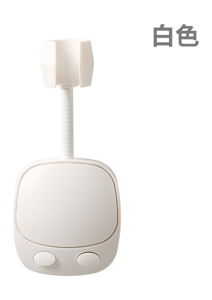 Beyaz 1 Adet Kendinden Yapışkanlı Duş Başlığı Tutucu 360° Evrensel Banyo Standı 2 Kanca ile Karikatür Duş Başlığı Braketi Banyo Malzemeleri (Yurt Dışından)