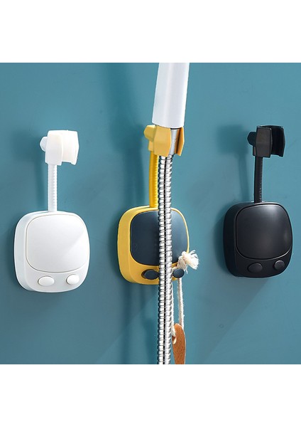 Beyaz 1 Adet Kendinden Yapışkanlı Duş Başlığı Tutucu 360° Evrensel Banyo Standı 2 Kanca ile Karikatür Duş Başlığı Braketi Banyo Malzemeleri (Yurt Dışından) modelleri