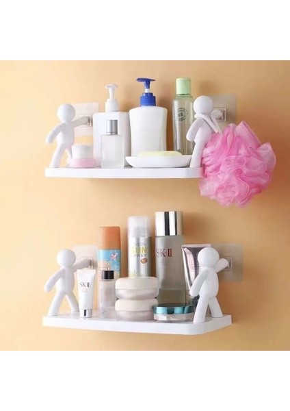 1 Adet Yeşil Banyo Rafları Balkon Mutfak Köşe Rafı Duvara Monte Banyo Sabunluk Mutfak Depolama Rafı Plastik Çivisiz (Yurt Dışından)