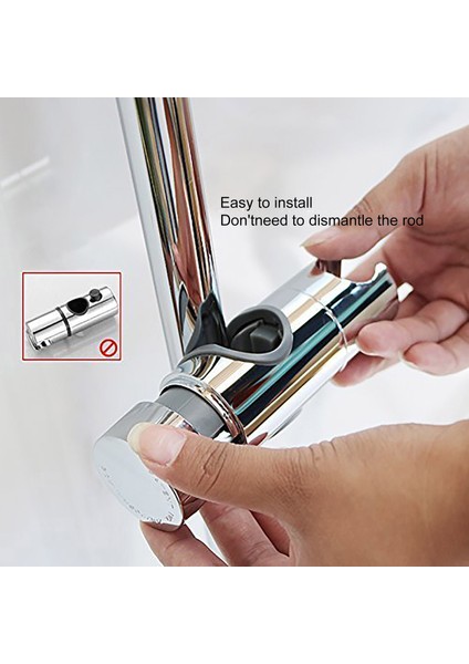 1 Adet 360 Derece Ayarlanabilir 18-25 mm Ray Duş Başlığı Braketi Kelepçe Banyo Sıcak Satış Ayarlanabilir Ray Kaydırıcı (Yurt Dışından)