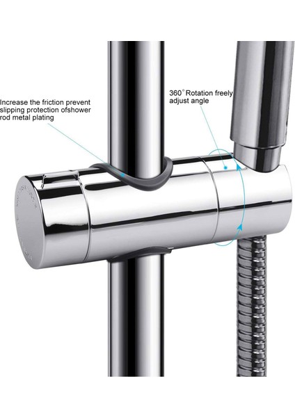 1 Adet 360 Derece Ayarlanabilir 18-25 mm Ray Duş Başlığı Braketi Kelepçe Banyo Sıcak Satış Ayarlanabilir Ray Kaydırıcı (Yurt Dışından)