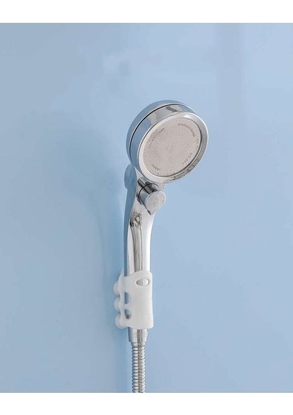 C - Beyaz 360 Ayarlanabilir Banyo Duş Başlığı Tutucu Duvara Monte El Duşu Tutucu Kendinden Yapışkanlı Duş Braketleri Banyo Aksesuarları (Yurt Dışından)