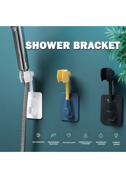 C - Beyaz 360 Ayarlanabilir Banyo Duş Başlığı Tutucu Duvara Monte El Duşu Tutucu Kendinden Yapışkanlı Duş Braketleri Banyo Aksesuarları (Yurt Dışından)