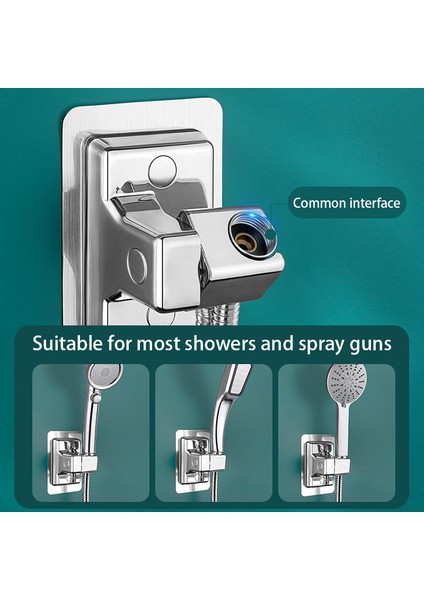Gümüş 1 Adet Yeni Varış Duş Başlığı Tutucu Duvara Monte Duş Tutucu Kendinden Yapışkanlı Ayarlanabilir El Braketi Banyo Aksesuarları Için (Yurt Dışından) fırsatları
