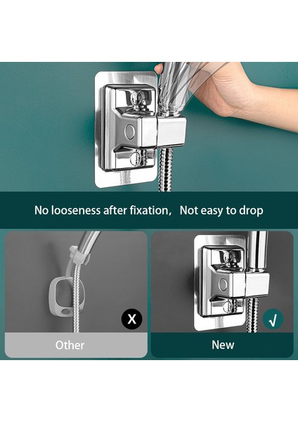 Gümüş 1 Adet Yeni Varış Duş Başlığı Tutucu Duvara Monte Duş Tutucu Kendinden Yapışkanlı Ayarlanabilir El Braketi Banyo Aksesuarları Için (Yurt Dışından) indirimleri