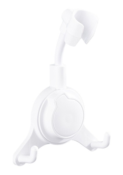 Beyaz-2 Kanca Ayarlanabilir Duş Tutucu Standı Vantuz Duş Başlığı Tutucu Duvara Montaj Duş Başlığı Braketi Banyo Desteği Douche Punch-Free (Yurt Dışından)