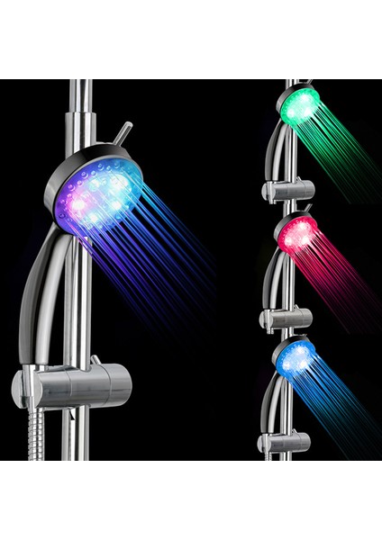 B LED Yok 7 Renkli LED Duş Başlığı Yok LED Yağış Değişen Duş Başlığı Basıncı Otomatik Şelale Duş Tek Banyo Duş Başlığı (Yurt Dışından) fiyatları
