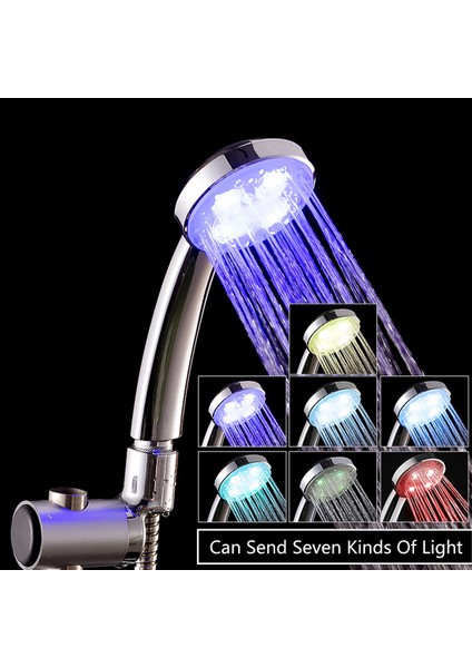 B LED Yok 7 Renkli LED Duş Başlığı Yok LED Yağış Değişen Duş Başlığı Basıncı Otomatik Şelale Duş Tek Banyo Duş Başlığı (Yurt Dışından) fırsatları