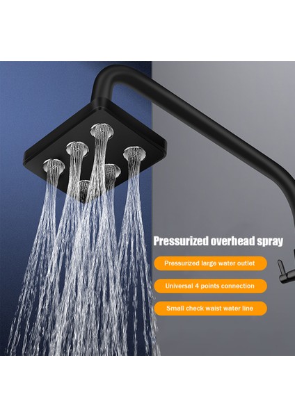 Siyah Su Akışı Yağış Duş Başlığı Su Tasarrufu Yağış Duş Başlığı Duş Sistemi Yedek Parçalar Banyo Aksesuarları (Yurt Dışından) fiyatları