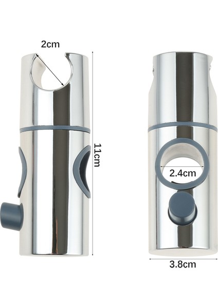 Krom Kaplama Duş Başlığı Tutucu Plastik Ayarlanabilir Banyo Duş Rayı Başlıkları Standı Banyo Bar Braketi Asılı Silindirik Kelepçe Siyah Gümüş (Yurt Dışından)