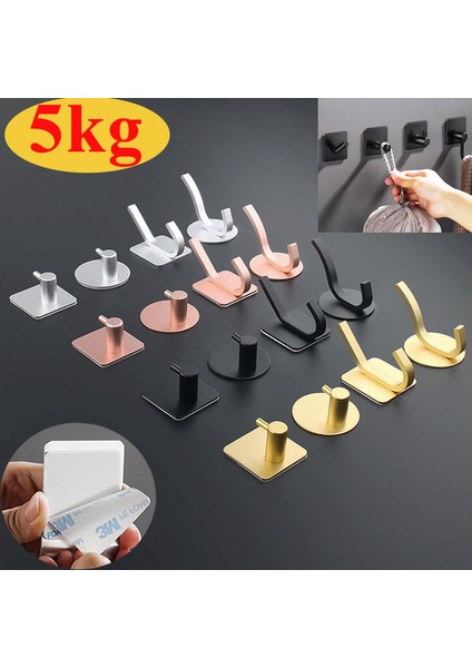 D-Gold Çok Amaçlı Duvar Kanca Kapı Anahtarları Kumaş Ceket Askısı Banyo Havlusu Bornoz Askı Kancası Yapışkanlı Mutfak Donanım Raf Raf Çanta Kanca (Yurt Dışından)