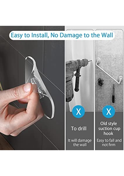 10 Adet 5/10/20 Adet Kapı Kanca Yapışkanlı Duvar Kancaları Şeffaf Kaymaz Traceless Ağır Hizmet Tipi Kanca Banyo Mutfak Duvar Sticker (Yurt Dışından)