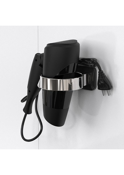 Siyah Yumruksuz Saç Kurutma Makinesi Depolama Rafı Duvara Monte Saç Kurutma Makinesi Tutucu Stand Rafı Ev Banyo Soyunma Odası Için Hiçbir Matkap Organizatör (Yurt Dışından) fırsatları