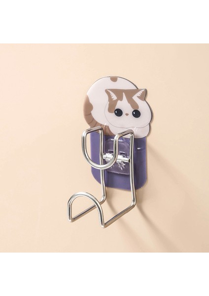 Beyaz Kedi Punch- Raf Lavabo Depolama Rafı Banyo Banyo Lavabosu Raf Klozet Tuvalet Duvara Monte Paslanmaz Çelik Kanca (Yurt Dışından)