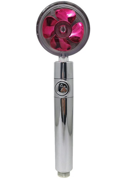 Kırmızı Duş Başlığı Su Tasarrufu Yüksek Basınçlı Turbo Pervane Akışlı Duş Başlığı, Fan Dahili Filtre Yağış Banyo Aksesuarı (Yurt Dışından)