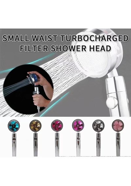 Kırmızı Duş Başlığı Su Tasarrufu Yüksek Basınçlı Turbo Pervane Akışlı Duş Başlığı, Fan Dahili Filtre Yağış Banyo Aksesuarı (Yurt Dışından) fırsatları