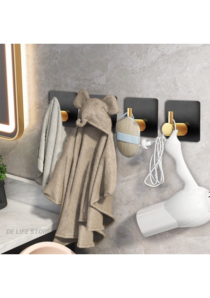 3 Adet Siyah 1/2/3 Adet Kendinden Yapışkanlı Duvar Kanca Siyah Altın Asılı Ceket Kancaları Banyo Havlusu Tutucu Hiçbir Matkap Banyo Organizatör Aksesuarları (Yurt Dışından)