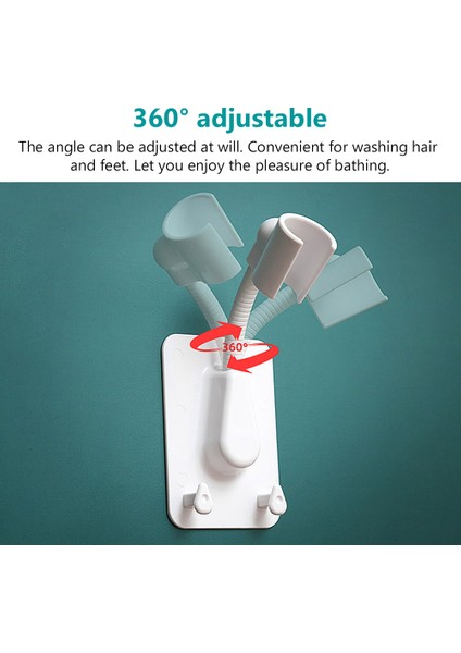 Yeşil 1 Adet 360° Ayarlanabilir Kanca Vantuz Evrensel Aksesuarları Kendinden Yapışkanlı Duş Başlığı Tutucu Banyo Duvar Montaj Braketi (Yurt Dışından)