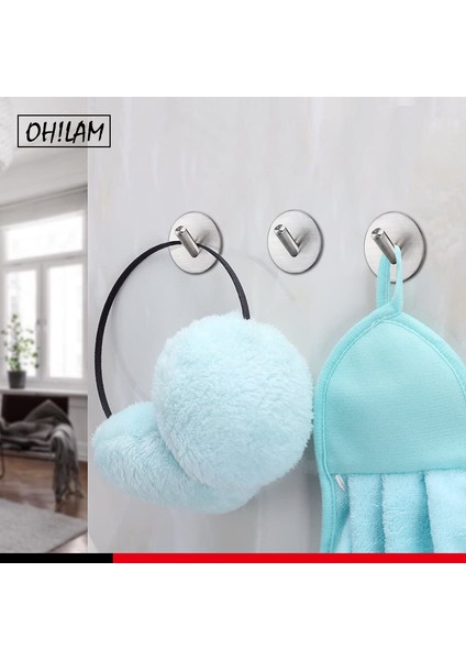 Siyah Yapışkanlı Kanca Ağır Duvar Kancaları Paslanmaz Çelik Güçlü Su Geçirmez Askı Elbise Ceket Havlu Tuşları Çanta Ev Mutfak Banyo (Yurt Dışından)