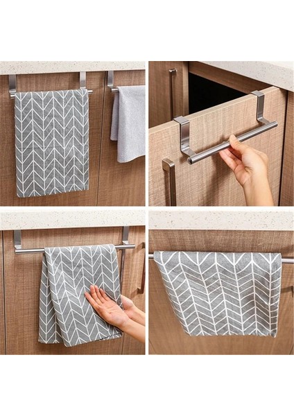 1 Adet Gümüş 36CM Mutfak Havlusu Tutucu Dolap Üstü Havlu Demiri Kapı Üstü Çay Havlu Tutucu Havlu Askısı Mutfak ve Banyo Dolapları (Yurt Dışından)