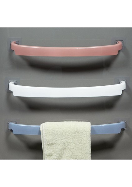 Pembe Yaratıcı Havlu Çubuğu Kendinden Yapışkanlı Yerden Tasarruf 3 Renk Duvara Monte Banyo Havlu Çubuğu (Yurt Dışından) indirimleri