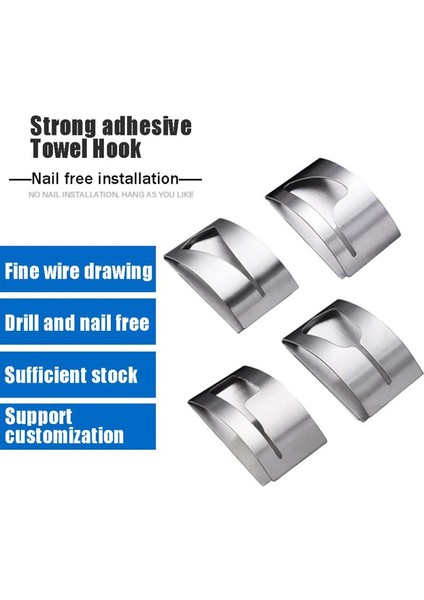 01 Paslanmaz Çelik Yumruksuz Havlu Klip Su Geçirmez Havlu Kanca Çok Fonksiyonlu Havlu Fiş Tutucu Bulaşık Bezi Klip Organizatör (Yurt Dışından) fırsatları