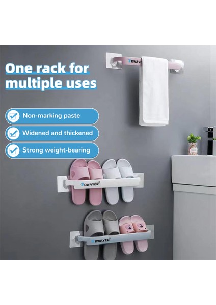 2 Adet Mavi Havlu Rafları Kendinden Yapışkanlı Raf Banyo Mutfak Duvara Monte Vantuz Tutucu Asılı Havlu Banyo Organizatör Kanca (Yurt Dışından)