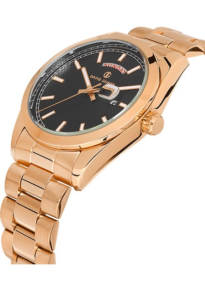Davıd Guner Rose Kaplamalı Siyah Kadranlı Erkek Kol Saati DG-8493GA-C2 modelleri